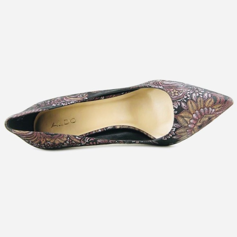 Aldo Uloaviel Pointed Toe Floral Print Heels -7(37.5) - Picture 5 of 10